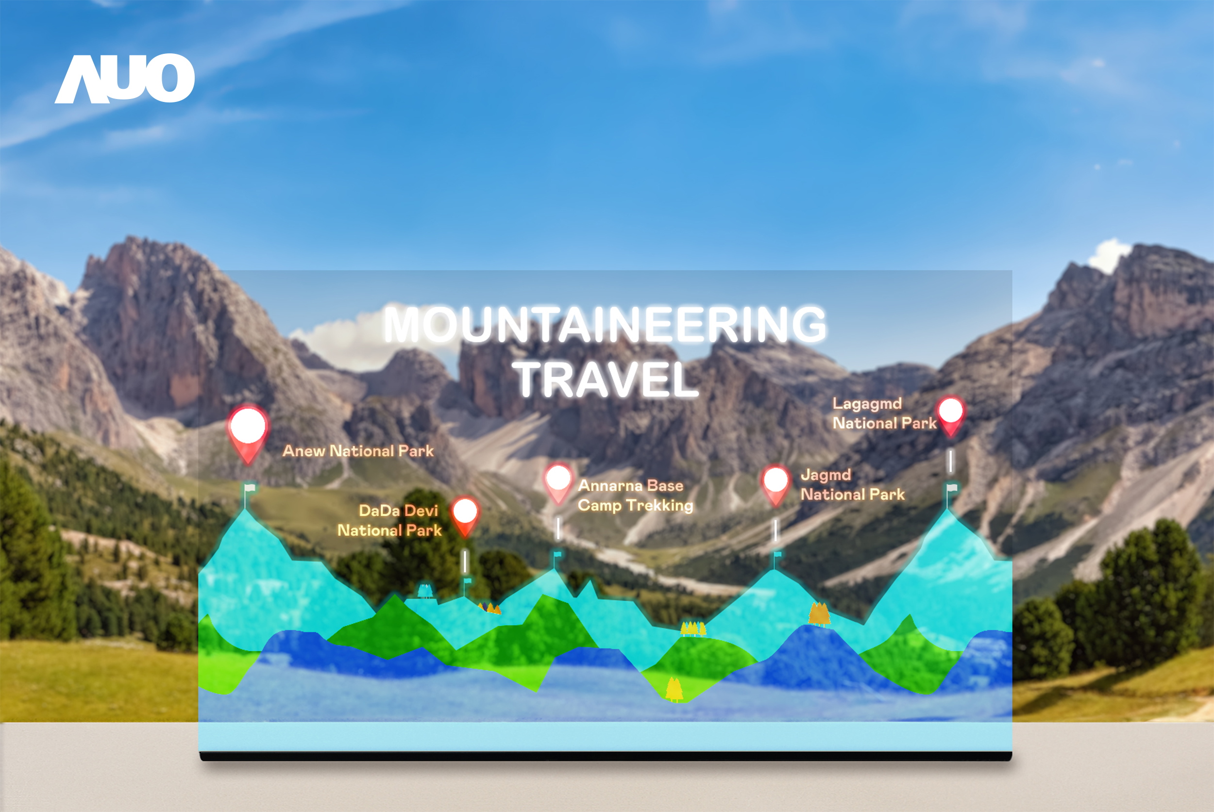 大发平台展示全球单片尺寸最大(*)42吋透明Micro LED显示器拼接而成的〝64吋透明Micro LED显示器〞，具备高透明度、1,000 nits高亮度、广色域、采用三边无边框的无缝拼接等多重特色，呈现超高清、细腻画质而不遮挡后方视觉，满足层峰需求，可广泛运用于零售、艺术展览或商业空间等场域