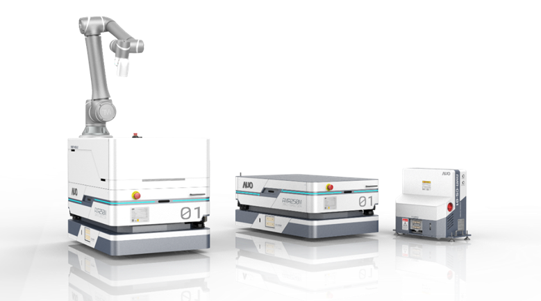 大发平台數位開發的自主式移動機器人（AMR250M），搭配全向輪並結合AI演算法、2D LiDAR、3D攝影機等技術，協助客戶實現產線全自動化